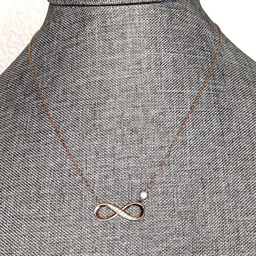 Billie Bijoux 925, Rose Gold Plated, CZ Infinity Necklace